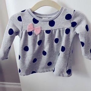 Carters grey and black polka dot sweater